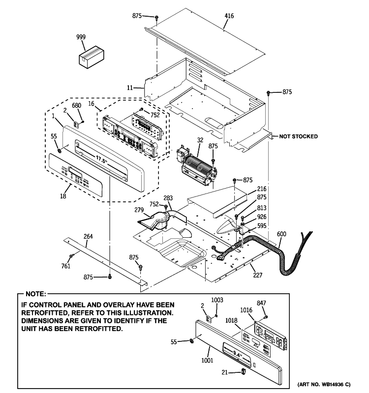CONTROL PANEL Diagram and Parts List for JCKS10WM2WW  General Electric Wall Oven