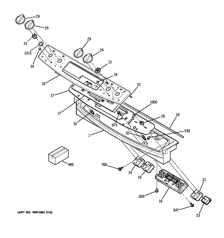 CONTROL PANEL Diagram and Parts List for JCSP42SN3SS  General Electric Range