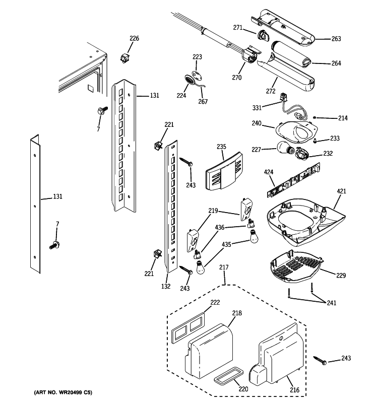 FRESH FOOD SECTION Diagram and Parts List for PDSS0MFXALSS  General Electric Refrigerator
