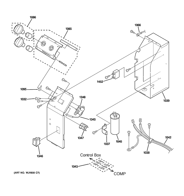 CONTROL PARTS Diagram and Parts List for AJCS10DCCM2  General Electric Air Conditioner