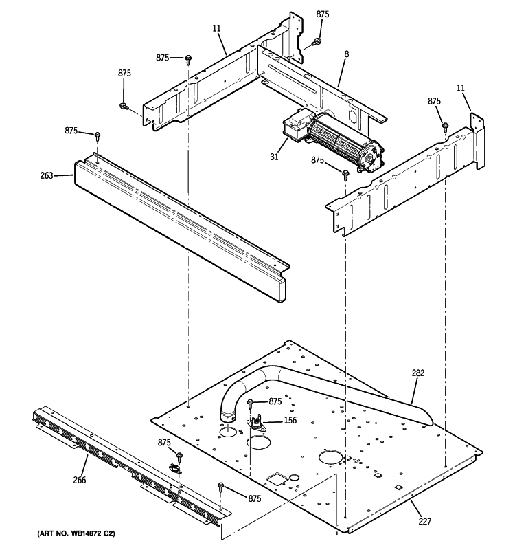 CENTER SPACER Diagram and Parts List for JTP75DP1BB  General Electric Wall Oven
