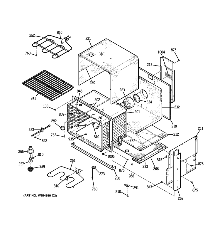BODY PARTS Diagram and Parts List for PD900DP1BB  General Electric Range