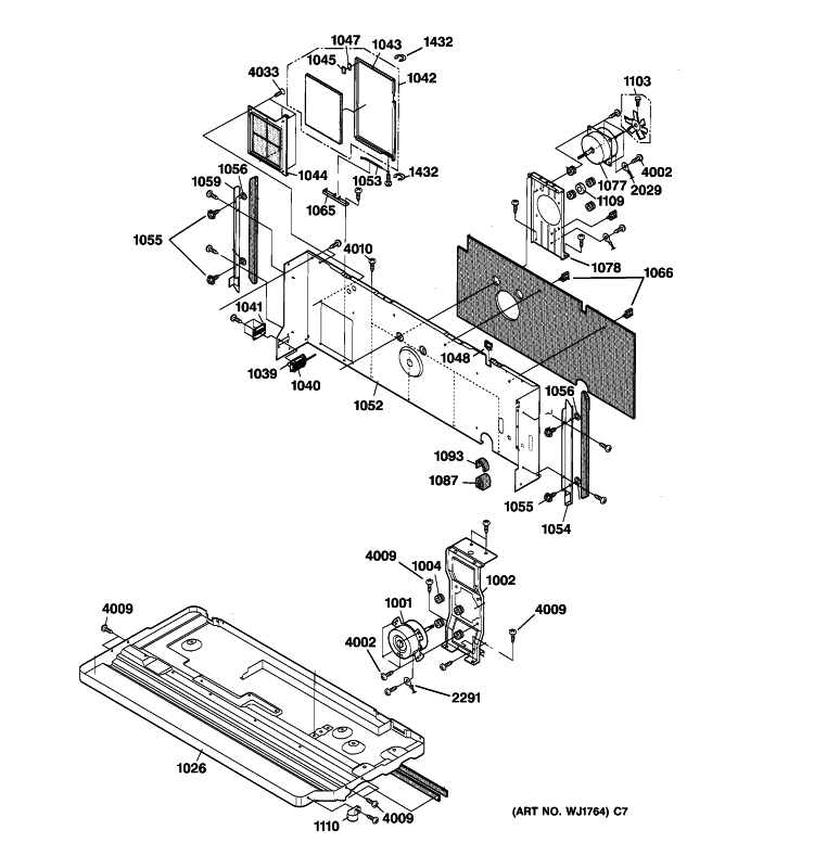 CHASSIS ASSEMBLY Diagram and Parts List for AZ22E12D2CM3  General Electric Air Conditioner