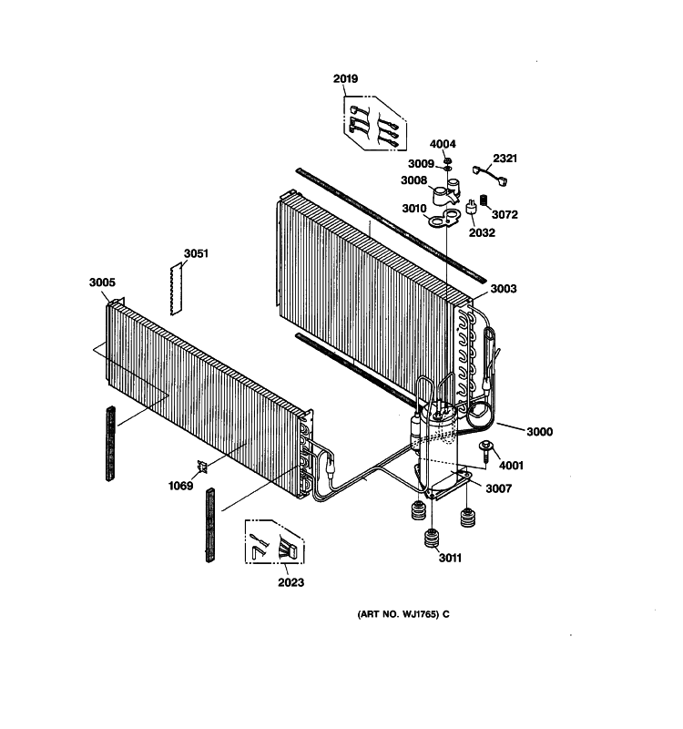 REFRIGERANT ASSEMBLY Diagram and Parts List for AZ22E12D2CM3  General Electric Air Conditioner