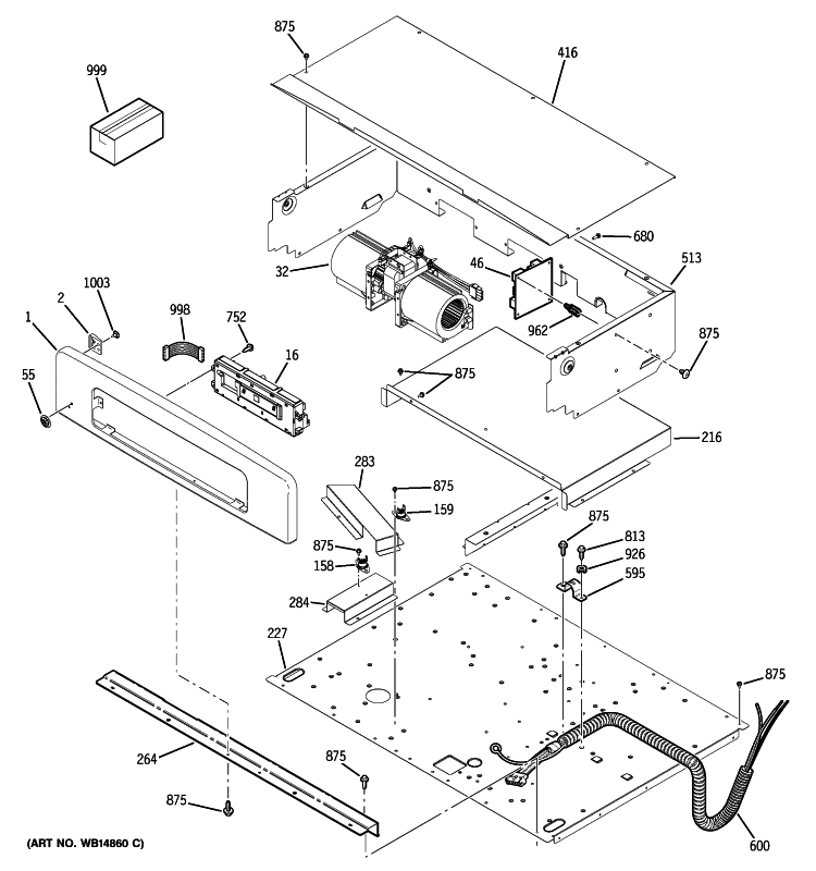 CONTROL PANEL Diagram and Parts List for JTP75SP1SS  General Electric Wall Oven