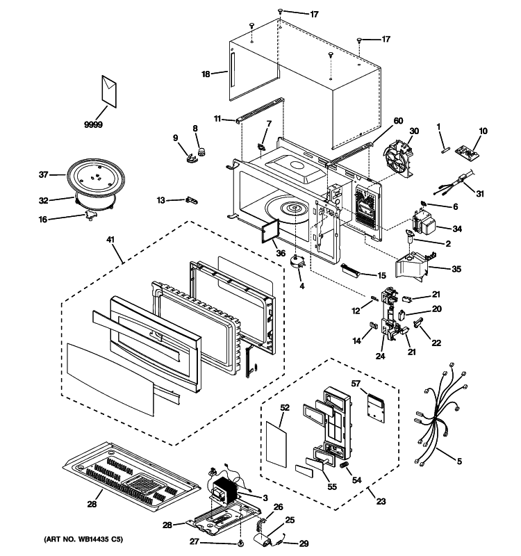MICROWAVE Diagram and Parts List for PEM31SM3SS  General Electric Microwave