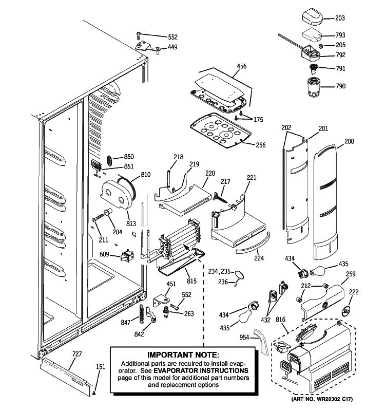 FRESH FOOD SECTION Diagram and Parts List for PSQS6YGYADSS  General Electric Refrigerator