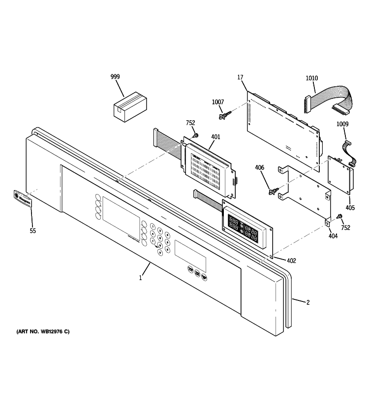 CONTROL PANEL Diagram and Parts List for ZET3058SH4SS  General Electric Wall Oven