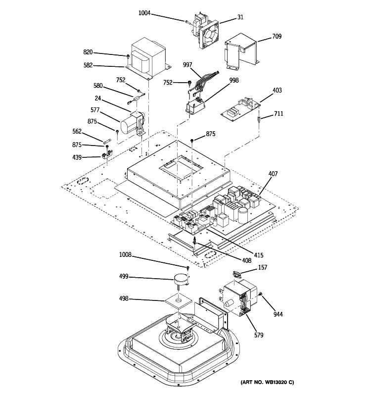 CONTROL SECTION Diagram and Parts List for ZET3058SH4SS  General Electric Wall Oven