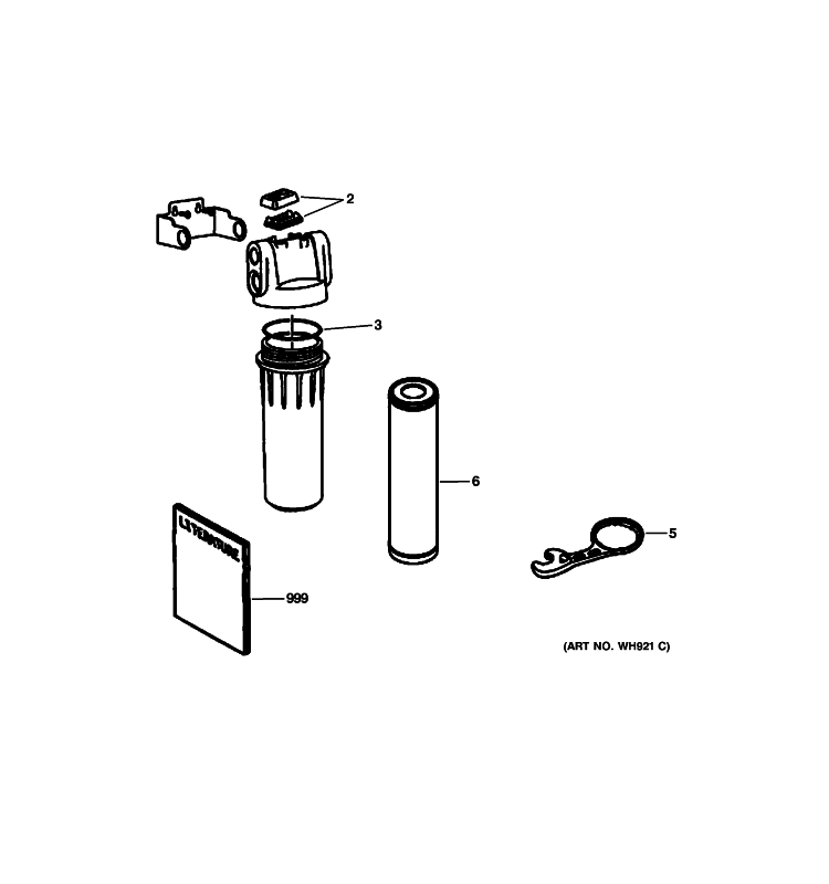 WATER FILTER Diagram and Parts List for GXWH20S  General Electric Water Filter System