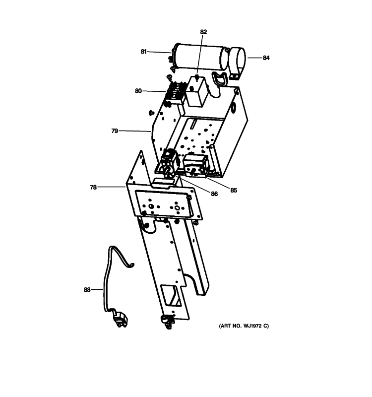 CONTROL PARTS Diagram and Parts List for AEE23DNL1  General Electric Air Conditioner