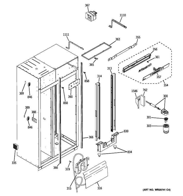 FRESH FOOD SECTION Diagram and Parts List for ZISS420NXBSS  General Electric Refrigerator