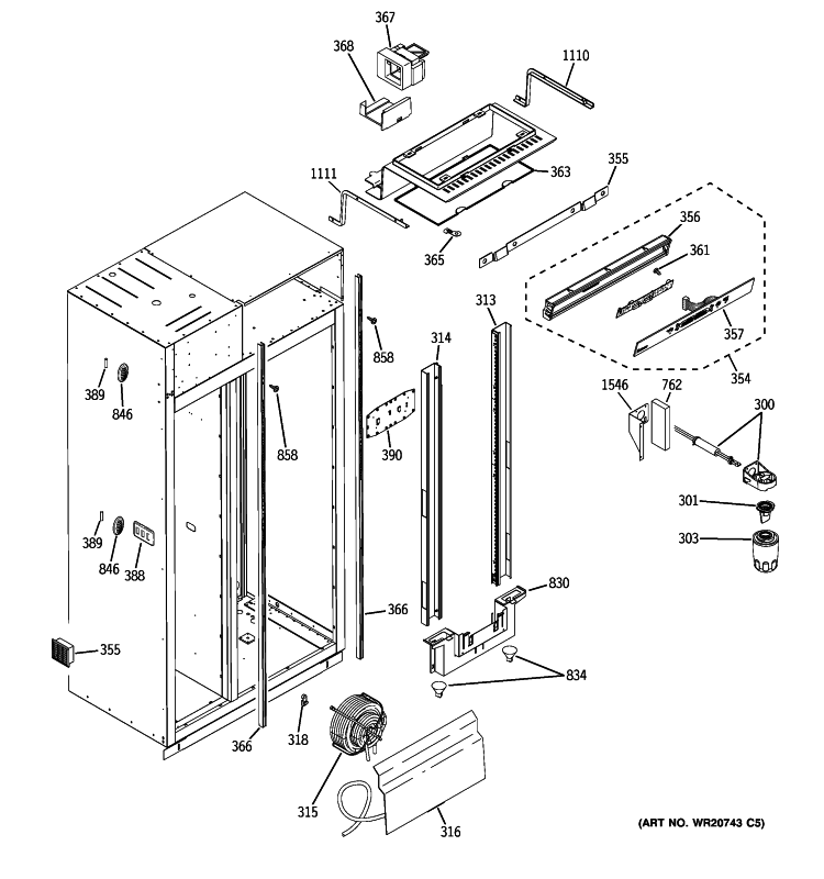 FRESH FOOD SECTION Diagram and Parts List for ZSEB420DYB  General Electric Refrigerator