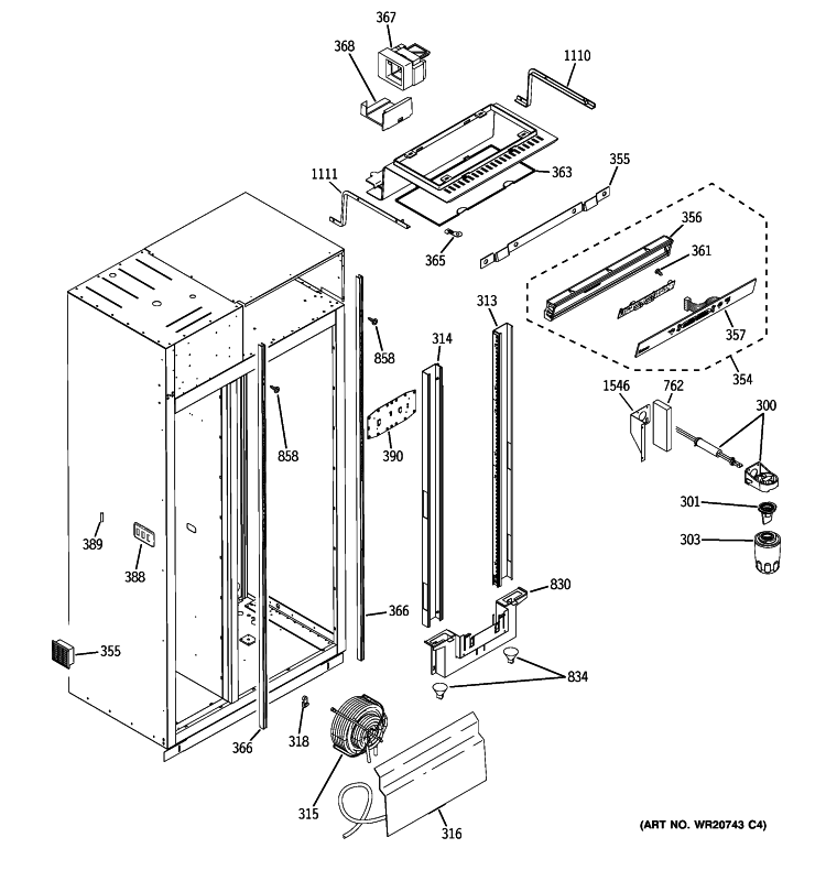 FRESH FOOD SECTION Diagram and Parts List for ZSEB480DYB  General Electric Refrigerator