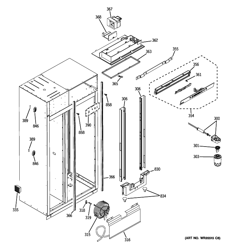 FRESH FOOD SECTION Diagram and Parts List for ZSEB480NYB  General Electric Refrigerator