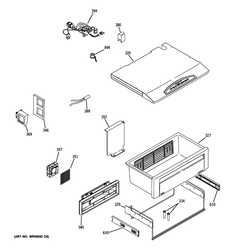 QUICK CHILL Diagram and Parts List for ZSEB480NYB  General Electric Refrigerator