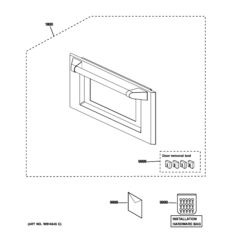 DOOR PARTS Diagram and Parts List for ZSC2202NSS01  General Electric Microwave