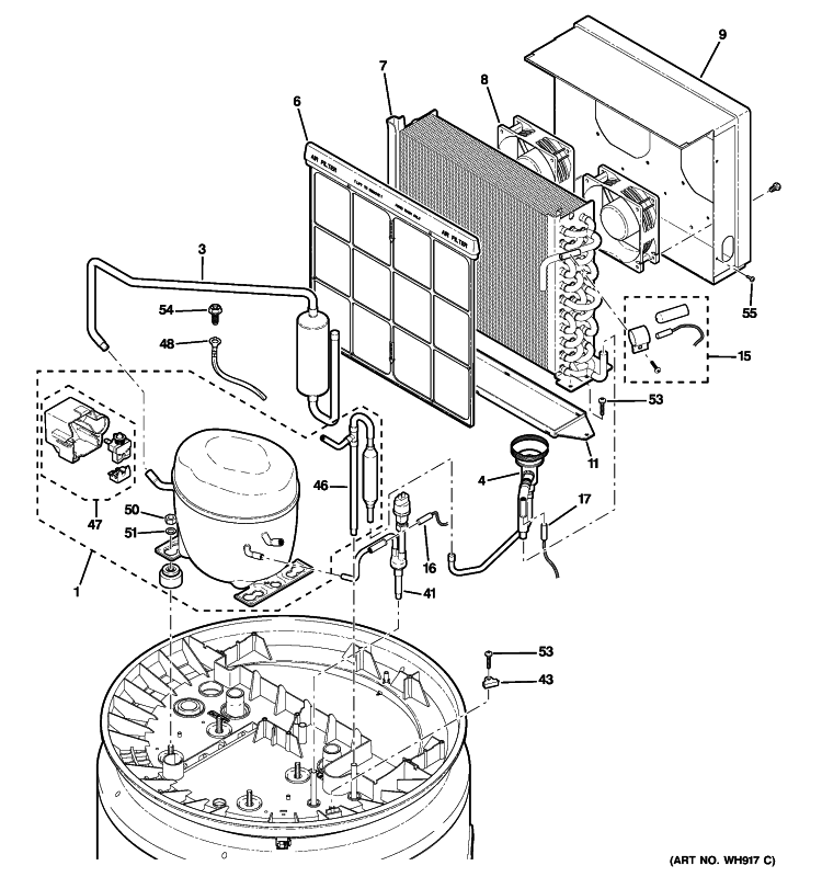 UNIT PARTS Diagram and Parts List for GEH50DNSRSA  General Electric Water Heater