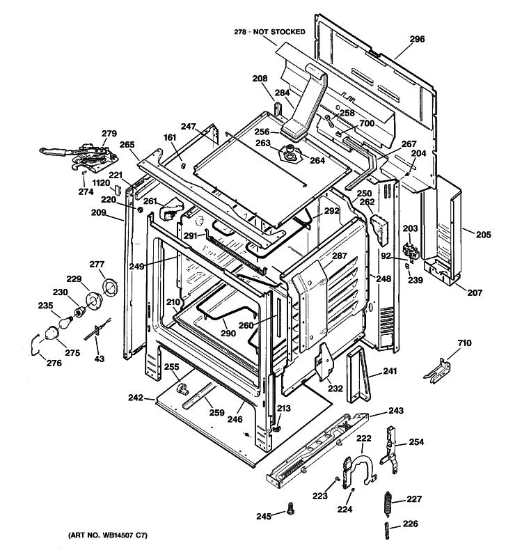 BODY PARTS Diagram and Parts List for RB790SR1SA  Hotpoint Range