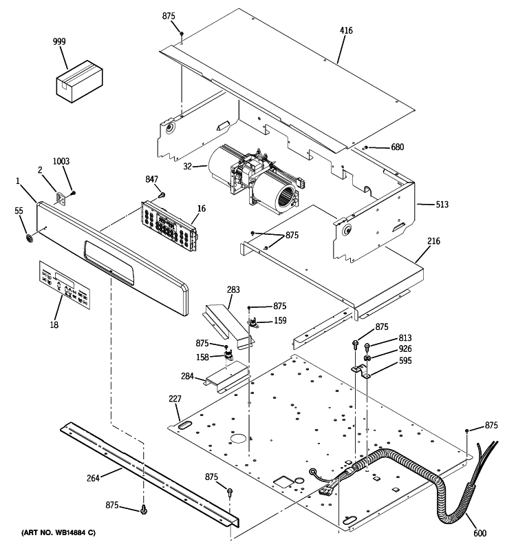 CONTROL PANEL Diagram and Parts List for JTP30DP2CC  General Electric Wall Oven