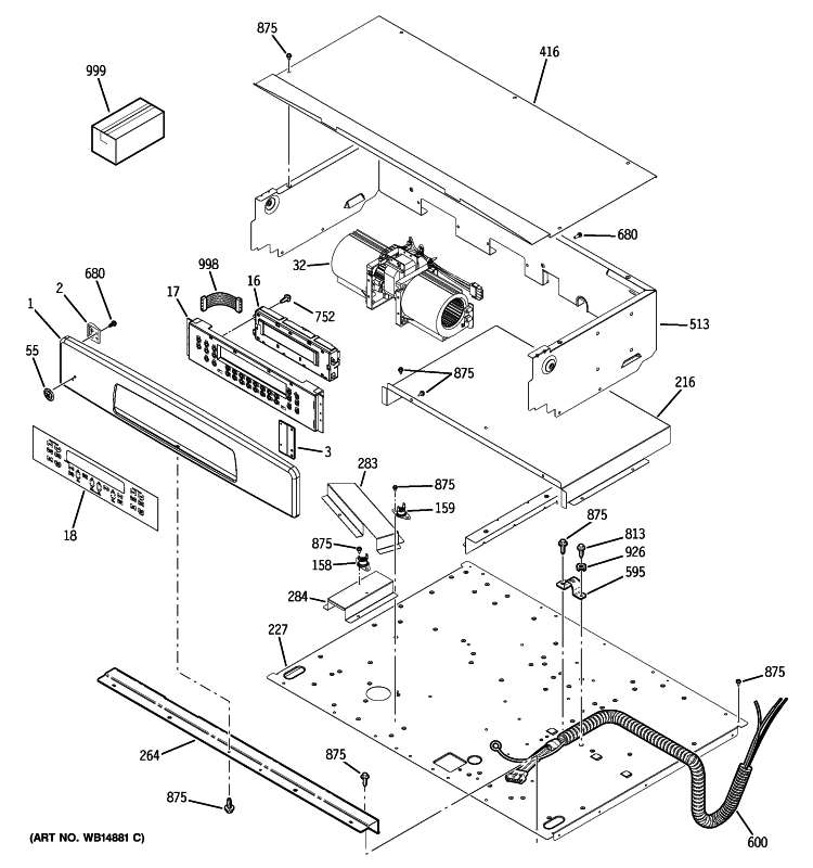 CONTROL PANEL Diagram and Parts List for JTP55DP2WW  General Electric Wall Oven