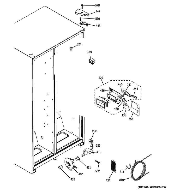 FRESH FOOD SECTION Diagram and Parts List for GSS20IETNBB  General Electric Refrigerator
