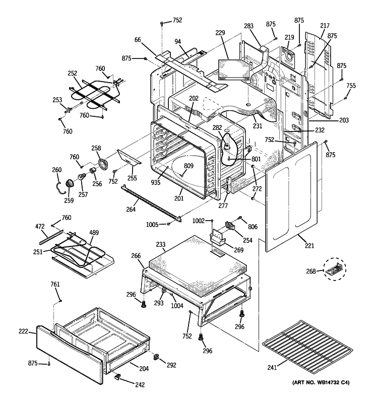 BODY PARTS Diagram and Parts List for JB650SP2SS  General Electric Range