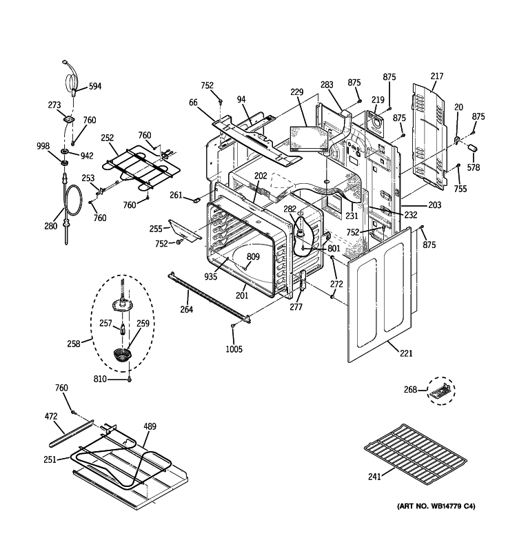 BODY PARTS Diagram and Parts List for PB910DP2BB  General Electric Range