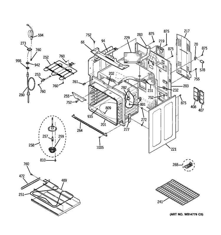 BODY PARTS Diagram and Parts List for PB920DP2BB  General Electric Range