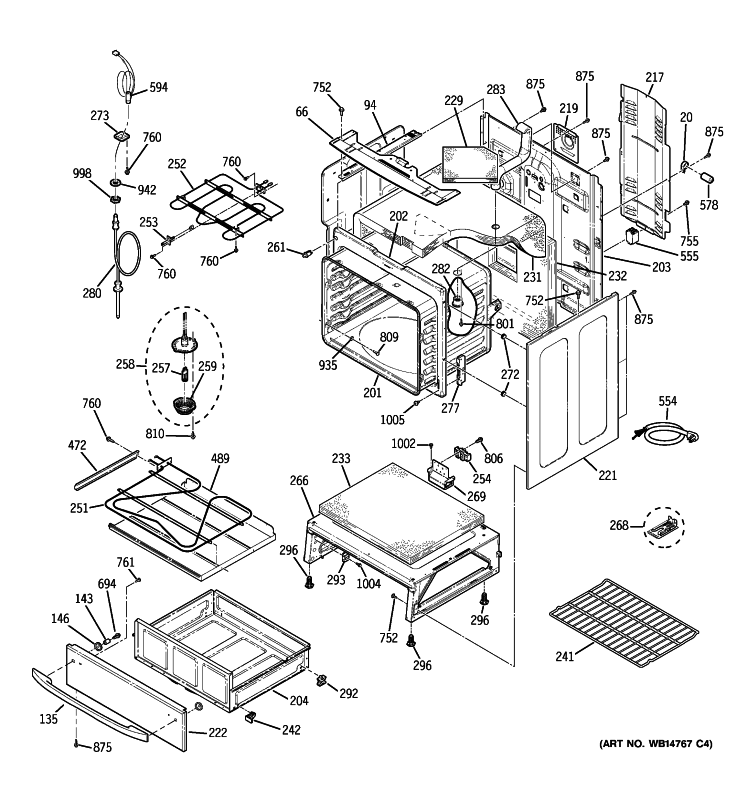 BODY PARTS Diagram and Parts List for PCB909DP2BB  General Electric Range