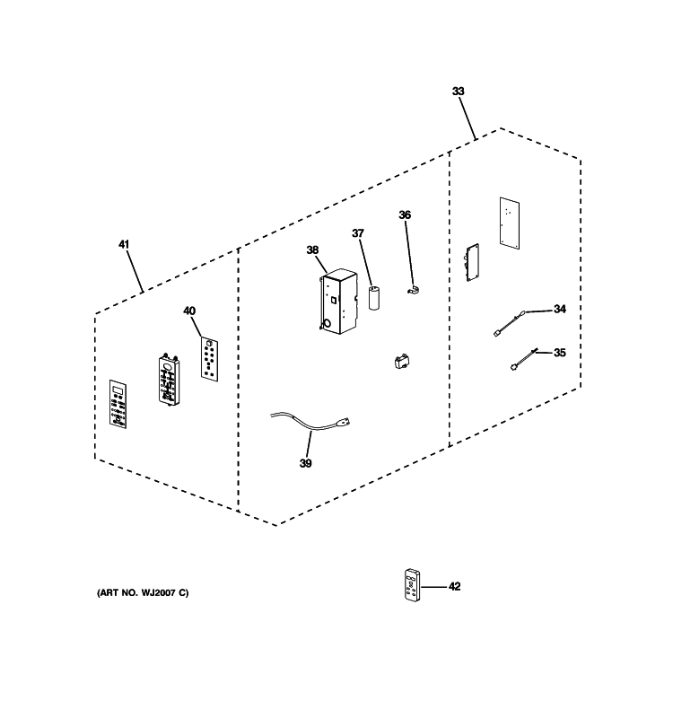 CONTROL PARTS Diagram and Parts List for AKQ12DNT1  General Electric Air Conditioner