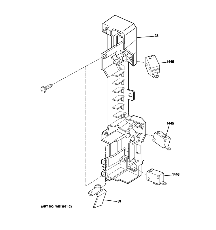 LATCH BOARD PARTS Diagram and Parts List for JNM1541SM4SS  General Electric Microwave