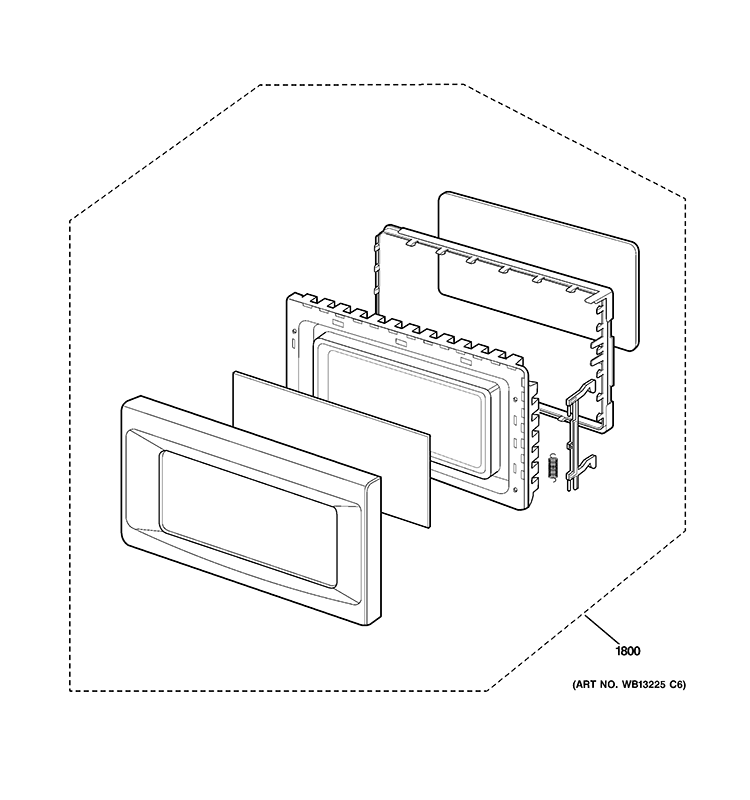 DOOR PARTS Diagram and Parts List for JES735BJ01  General Electric Microwave