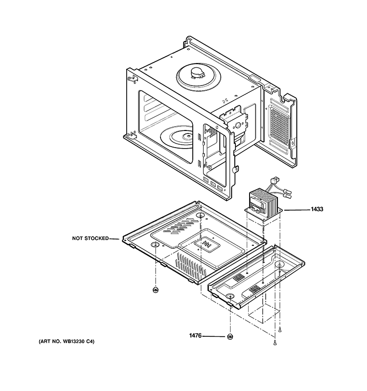 INTERIOR PARTS 2 Diagram and Parts List for JES735BJ01  General Electric Microwave