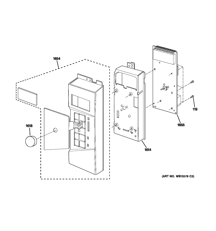 CONTROL PARTS Diagram and Parts List for PVM1790DR1WW  General Electric Microwave