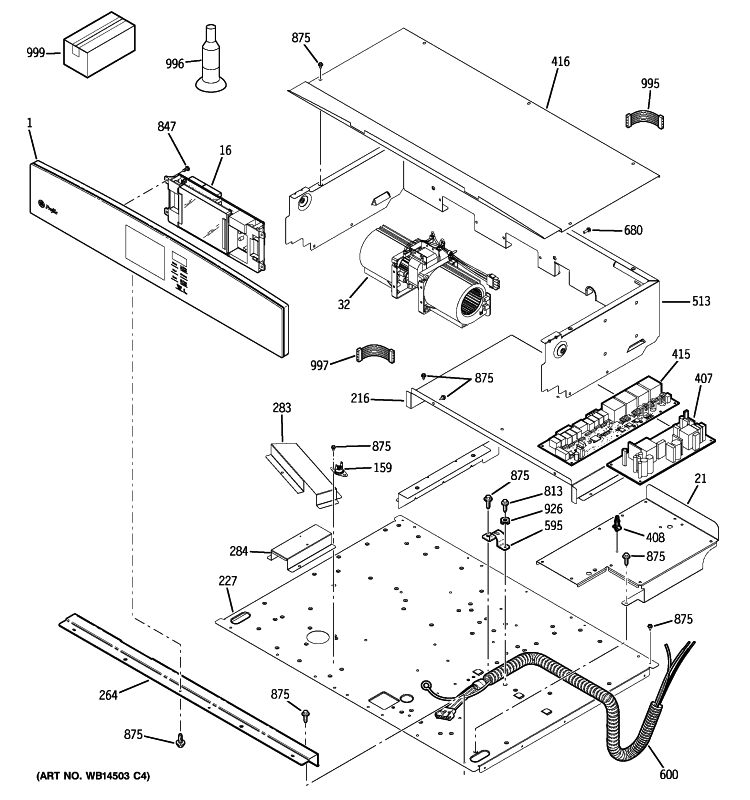 CONTROL PANEL Diagram and Parts List for PCT920SR1SS  General Electric Wall Oven