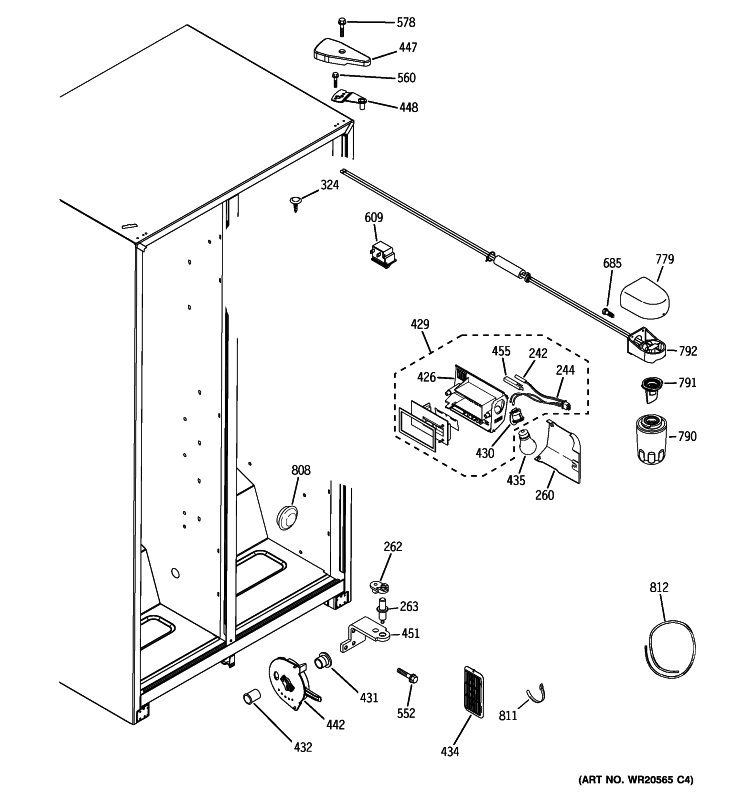 FRESH FOOD SECTION Diagram and Parts List for HSM25GFTJSA  Hotpoint Refrigerator