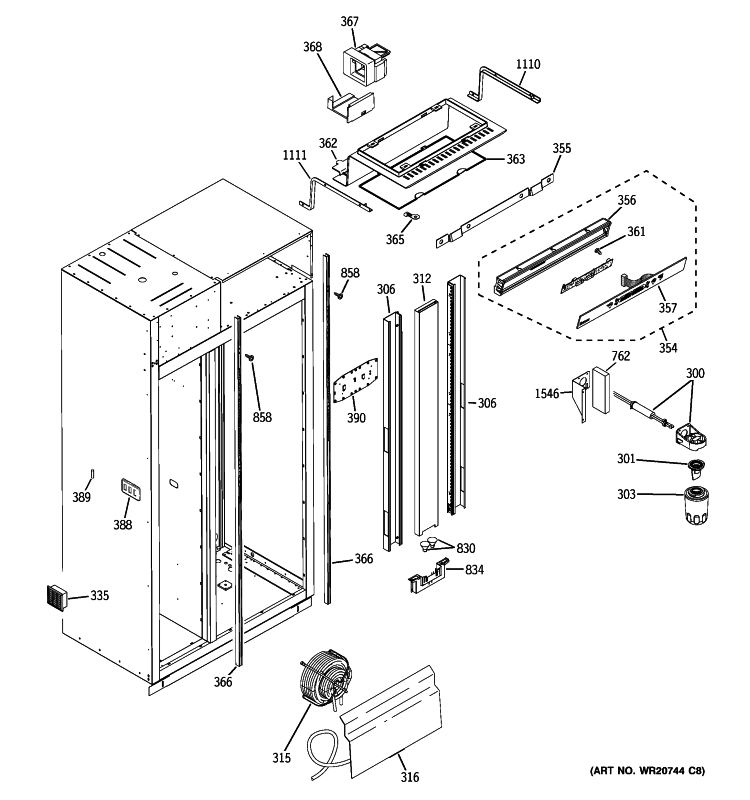 FRESH FOOD SECTION Diagram and Parts List for ZISS420DXBSS  General Electric Refrigerator
