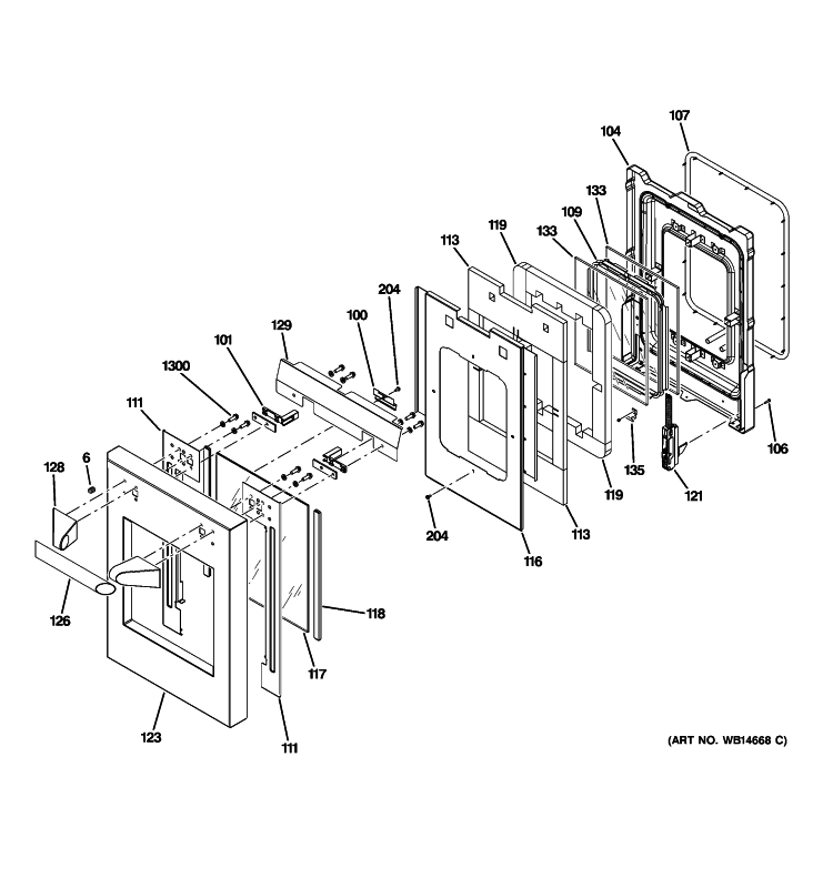 SMALL DOOR ASSEMBLY Diagram and Parts List for ZDP486NRP1SS  General Electric Range