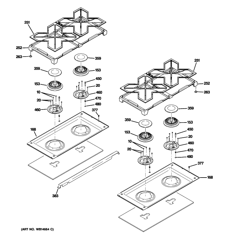COOKTOP Diagram and Parts List for ZDP486NRP2SS  General Electric Range