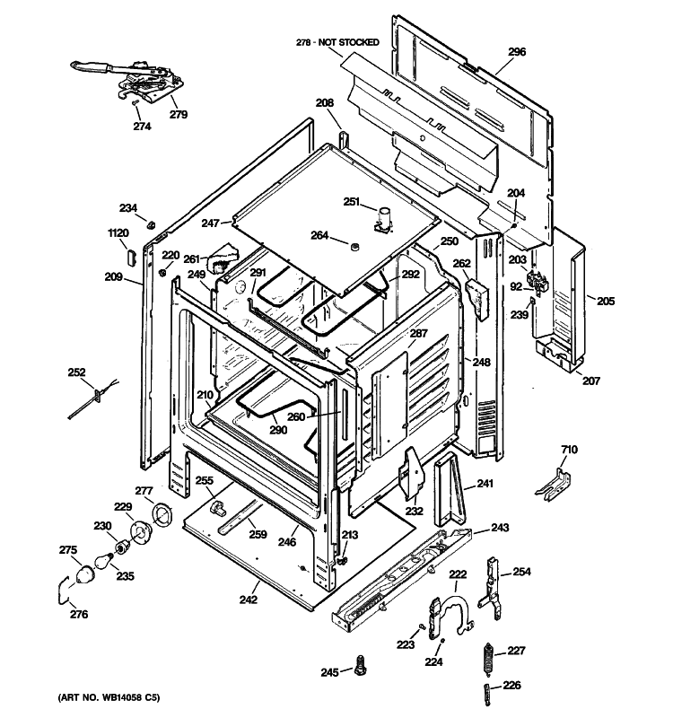 BODY PARTS Diagram and Parts List for JBP27DM2BB  General Electric Range