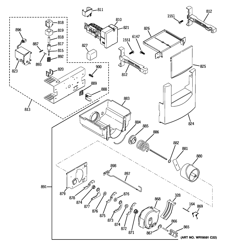ICE MAKER & DISPENSER Diagram and Parts List for ZISS420DXASS  General Electric Refrigerator