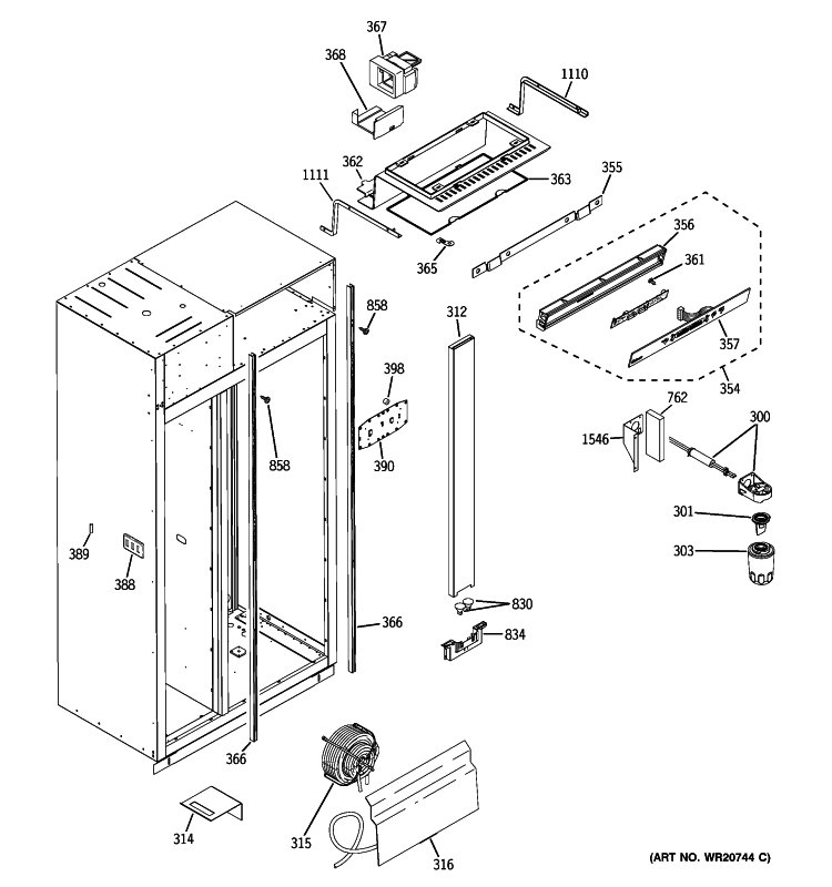 FRESH FOOD SECTION Diagram and Parts List for ZISS420DXASS  General Electric Refrigerator