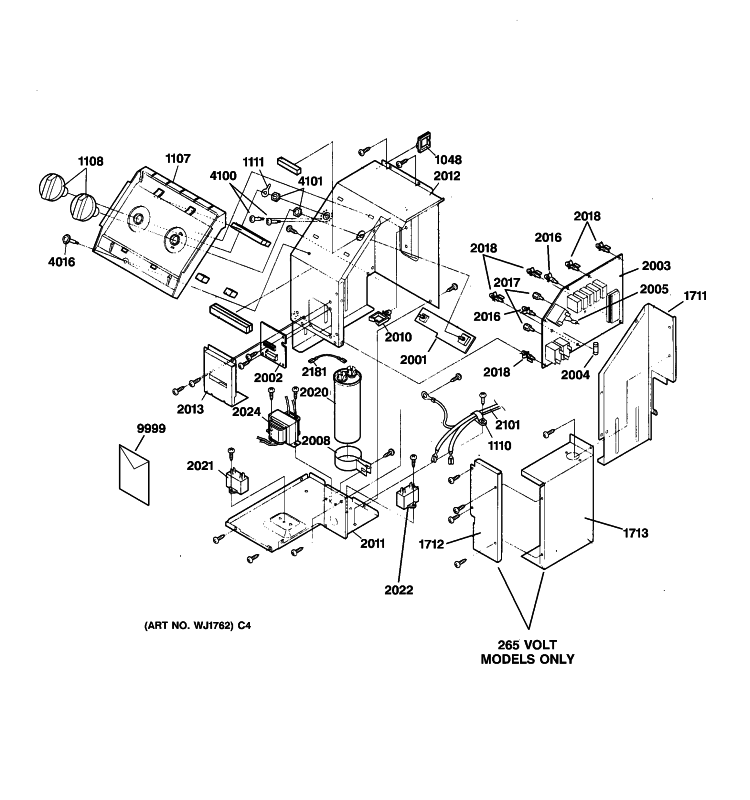 CONTROL ASSEMBLY Diagram and Parts List for AZ32H12E2DM2  General Electric Air Conditioner