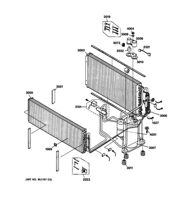 UNIT PARTS Diagram and Parts List for AZ32H15D2CM2  General Electric Air Conditioner