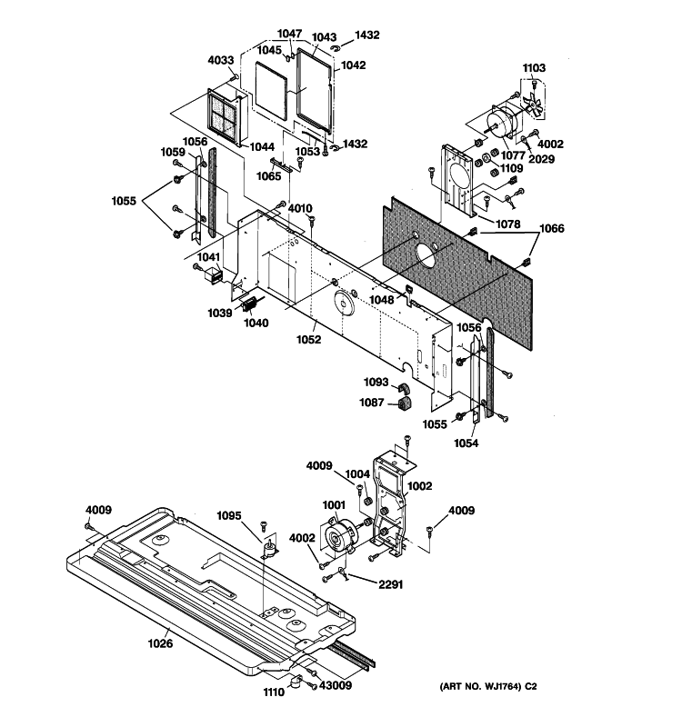 CHASSIS ASSEMBLY Diagram and Parts List for AZ32H15D5BM2  General Electric Air Conditioner