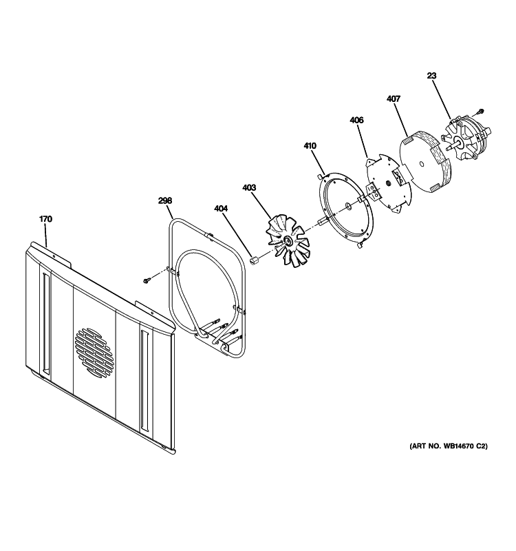 CONVECTION FAN Diagram and Parts List for ZDP364LDP4SS  General Electric Range