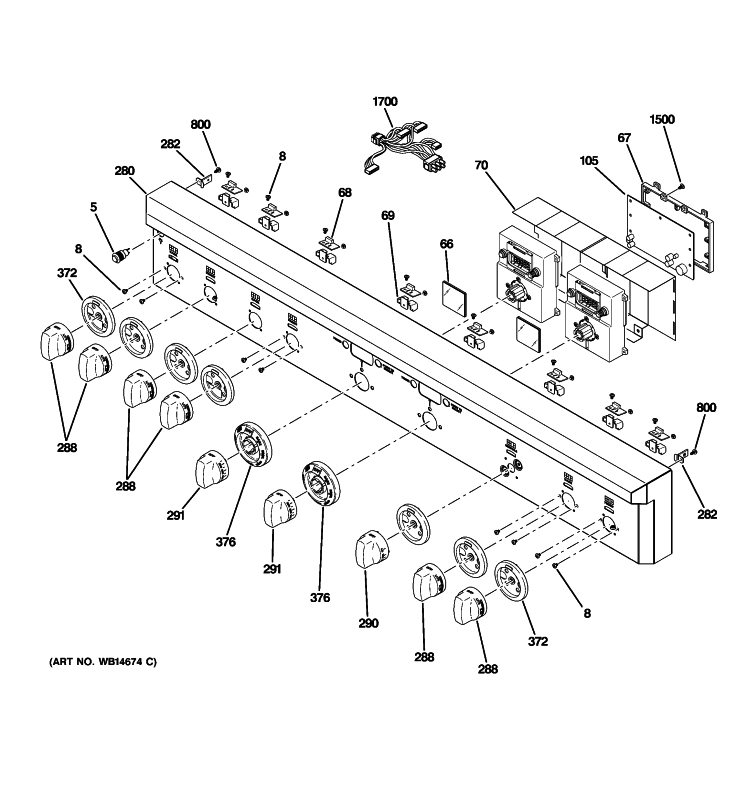 CONTROL PANEL Diagram and Parts List for ZDP486LDP4SS  General Electric Range