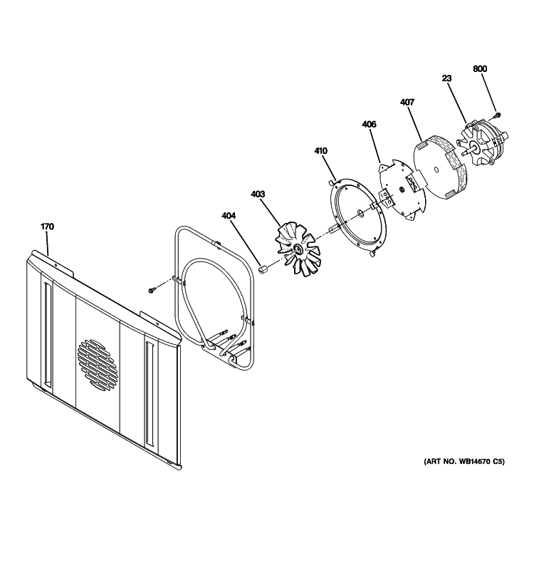 CONVECTION FAN Diagram and Parts List for ZGP366NR1SS  General Electric Range