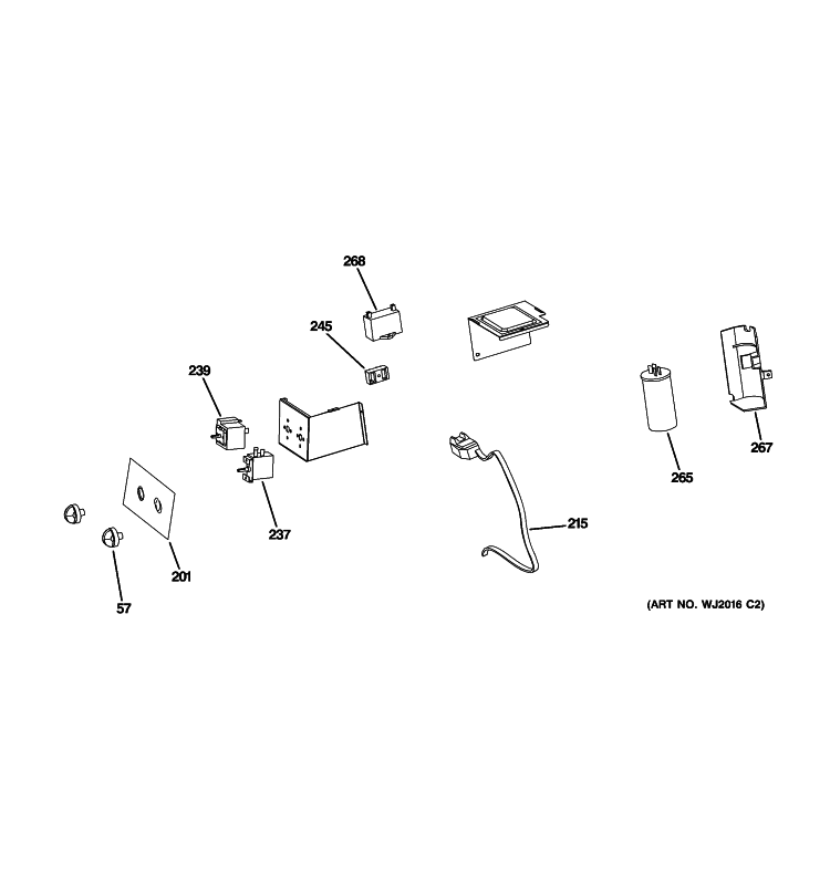 CONTROL PARTS Diagram and Parts List for AEE08APL1  General Electric Air Conditioner
